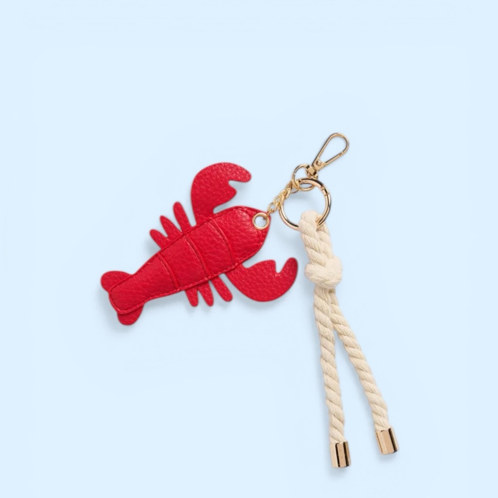 Shiraleah Red Lobster Bag Charm Key Ring Coastal Nautical